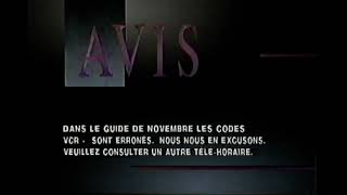Super Écran Viewer Advisory: November Codes Guide VCR (1992)