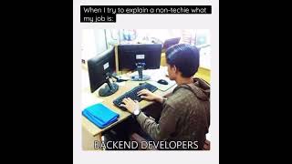 So hard to explain non techies, what backend developers do #shortsvideo