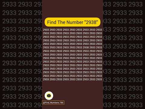 "Only 1% Can Find the Hidden Number '2938'! Can You Spot It?" #puzzlegame #solvethepuzzle #shorts