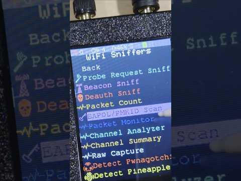 ESP32 Marauder WiFi Sniffing Tools: EAPOL/PMKID Scan & Packet Monitor