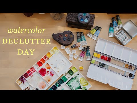 Organizing My Huge Watercolor Collection | Studio Declutter & Palette Tour