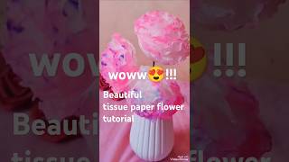 Tissue paper flower tutorial!! #diy #shorts #short #paperflower