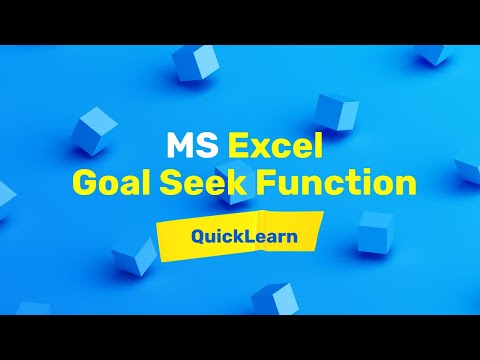 MS Excel: Goal Seek Function - Seeking desired value by changing value in another cell