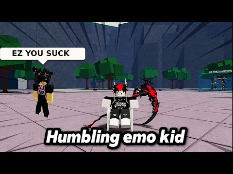 Making TOXIC EMO kid RAGE QUIT!!! 😡 | The Strongest Battlegrounds