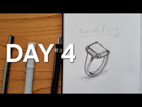 Day 4 : How to draw an emerald ring in step by step