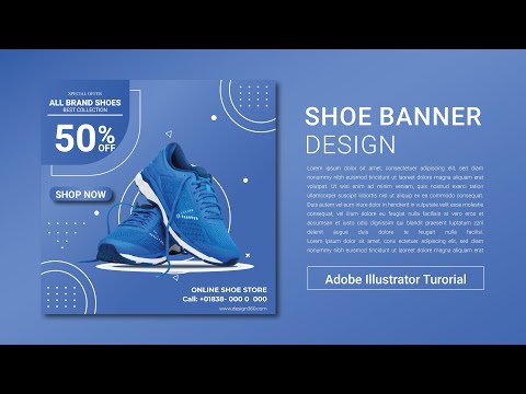 How to design shoes banner for social media on Adobe Illustrator । Shoes Banner Design
