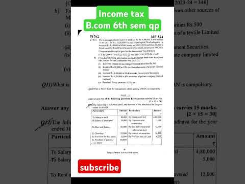 6th sem b.com income tax question paper #nep #questionpaper2025 #mysoreuniversity
