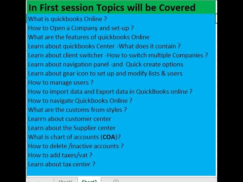 QuickBooks Online training  First session 1st part