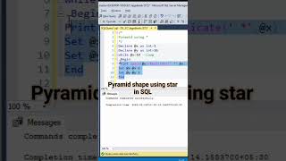 Generate pyramid using star in SQL #mssql #sql #youtubeshorts #shortvideo #shorts