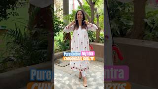 Myntra Pure Cotton Chikankari Kurtis Haul #chikankari #fashion #rakshabandhan  #myntracoupancode