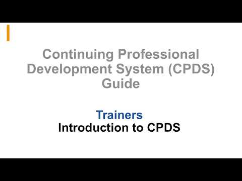 CPDS guide: Trainers (1/4) - Introduction to CPDS