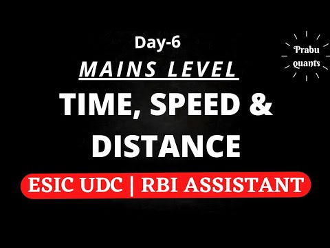 TIME, SPEED & DISTANCE MAINS LEVEL- ESIC UDC | RBI ASSISTANT