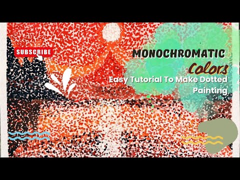Monochromatic Dotted Landscape Painting | For Beginners | @LuminousX_LX