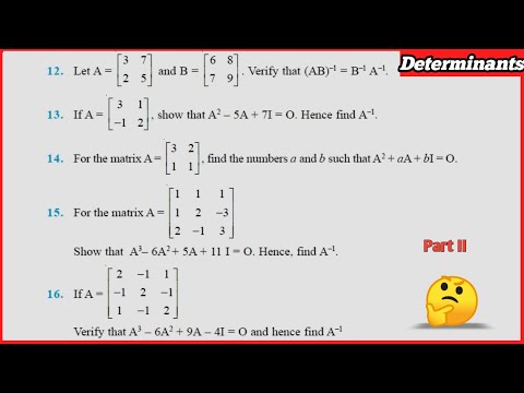 Class 12 Maths Chapter -4 Determinants: Exercise 4.5(Q.12 - Q.18) solutions Part II
