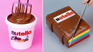 Nutella Bucket Dipped & Mixed With Chocolate | Satisfying Cake Decorating Ideas | Baking Cake