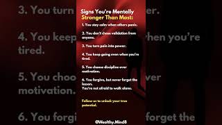7 rare signs you’re mentally stronger than most people #mentalstrength #psychologyfacts #shorts