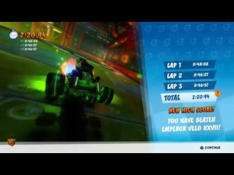 Crash™ Team Racing Nitro Fueled - Beating Emperor Velos Time Trail In N.Gin Lab | クラッシュチームレーシング