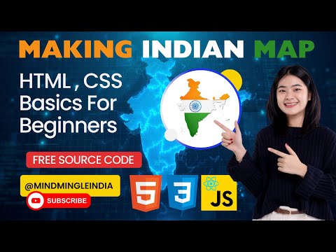 Create Indian Map with Tricolor Flag & Ashok Chakra | HTML CSS Tutorial | Free Source Code on GitHub
