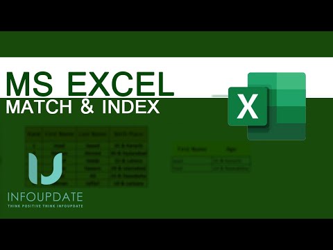 MS Excel Match & Index Formula.