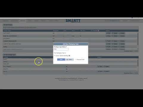 Products and Packaging Tab - CSS SMARTT Shipping Software