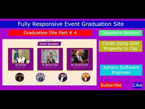 Part # 4 Speakers Section || Graduation Event Site || Fully Responsive Website using HTML & CSS
