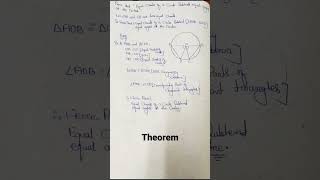 Class 9 Circles Theorem:-Equal Chords of a Circle Subtends Equal Angles At the centre.