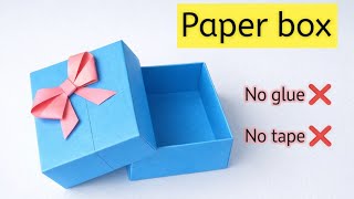 DIY paper box|How to make paper box|Papar gift box|No glue paper craft|No glue craft|Origami box