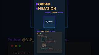GRADIENT CSS BORDER ANIMATION (V.R_CODES) #100daysofcode #codeaesthetic #codereels #animatedtext
