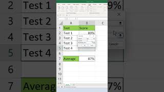 Use Goal Seek To Work Out Average #shorts