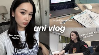 UNI VLOG👩🏻‍💻: Studying for midterm, 6am morning routine, busy and productive week, doing assignments