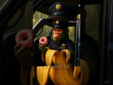 Greedy Cop Demands More Donuts… But She Had a Spicy Plan 🍩🔥#chimpanzinibananini #shortvideo #donuts
