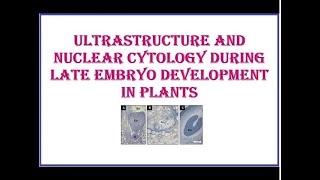 Ultrastructure and Nuclear cytology during Late Embryo development in Plants