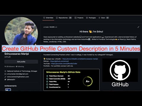 Create Your Custom GitHub Profile Description/Overview in 5 Minutes!