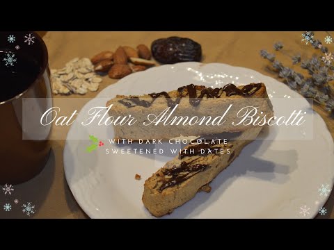 Homemade HEALTHY BISCOTTI - Oat Flour Almond w/ Dark Chocolate & Dates (Plus, How to make BUTTER)