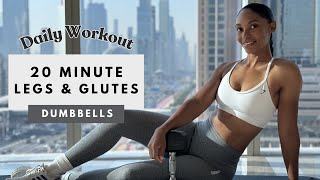 20min LEGS & GLUTES focused Lower Body Workout | DUMBBELL 🔥