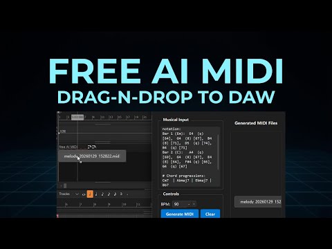 AI MIDI Generator for free, drag and drop to DAW