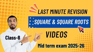 Square and square root one shot video | class 8 CBSE board math|