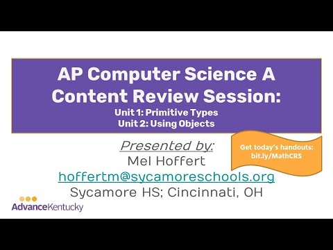 AP CSA Content Review Session #1