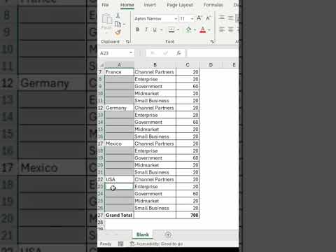 Blank row me value kaise daale #excel # #exceltech