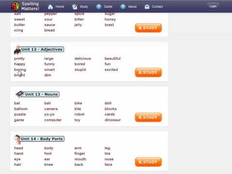 SpellingMatters.com How To's - How To Use Online Study