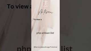 Artisan in Laravel #laravel