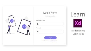 Design Login Page and also Learn Adobe XD Basics | Adobe XD UI UX