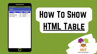 HTML Table in MIT App Inventor (No More Messy ListView) - No Extension Needed