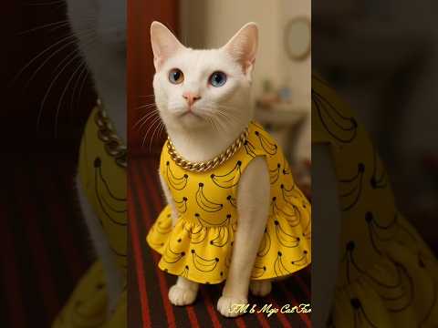 Check out what mommy did 😂 Chicken-banana trend 🤣🤣Minu 🍌 & Sweety 🐥😂 #cat #shorts #trendingshorts