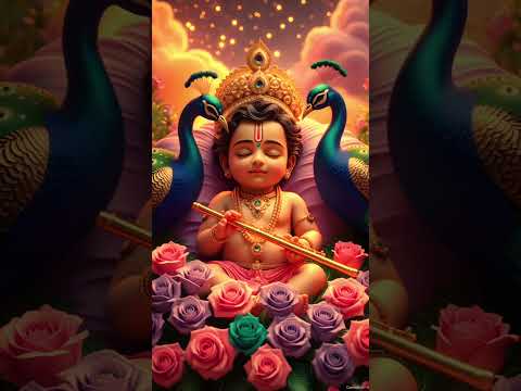 2 March 2025 Bal Gopal Krishna seliping |flowers 🌺🌺🌹 animeted shorts video Al short videos