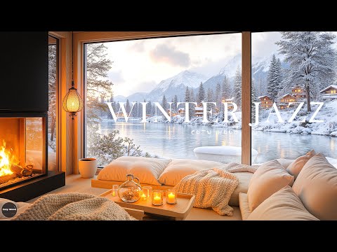 4K Luxury Romantic Balcony ❄️ Cozy Winter Ambience with Smooth Jazz to Working, Chill Out, Sleep