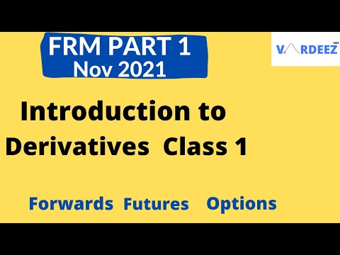 Introduction to Derivatives Class 1 - FRM Part 1 Nov 2021 - Forwards Futures Options