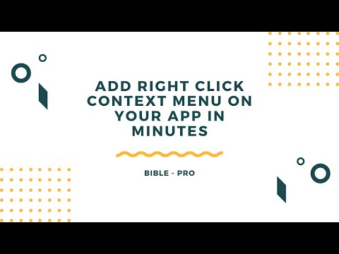 Add a ready to use right click context menu to your app from Nocode Bible Pro template in minutes