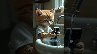Kitten's Phone Disaster 😱📱 #cat #ai #cute