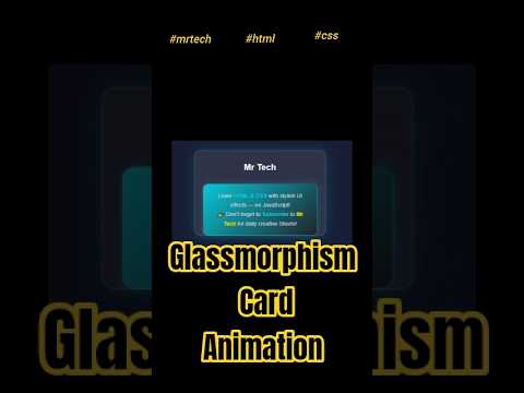 ✨How to Create Glassmorphism Card with Neon Hover Effect using HTML & CSS ✨ #coding #shorts